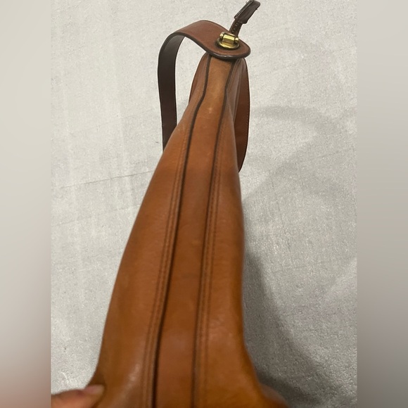 VTG Fossil Brown Leather Hobo Shoulder Bag - Picture 6 of 11